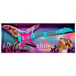 Gitara elektrická - svetlo+ zvuk - ružovo-modrá